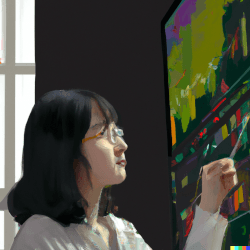 Data scientist analyzing a graph